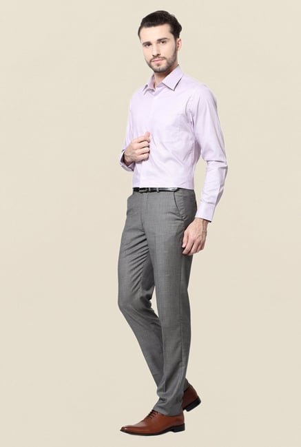 Peter England Purple Checks Slim Fit Cotton Formal Shirt Peter England Purple Checks Slim Fit Cotton Formal Shirt