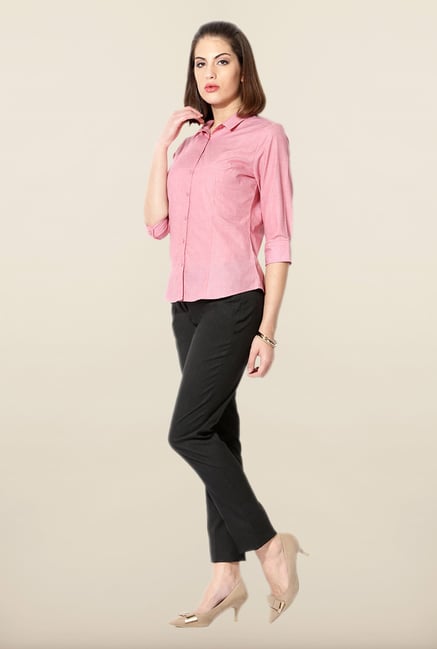 Allen Solly Pink Cotton Formal Shirt Allen Solly Pink Cotton Formal Shirt