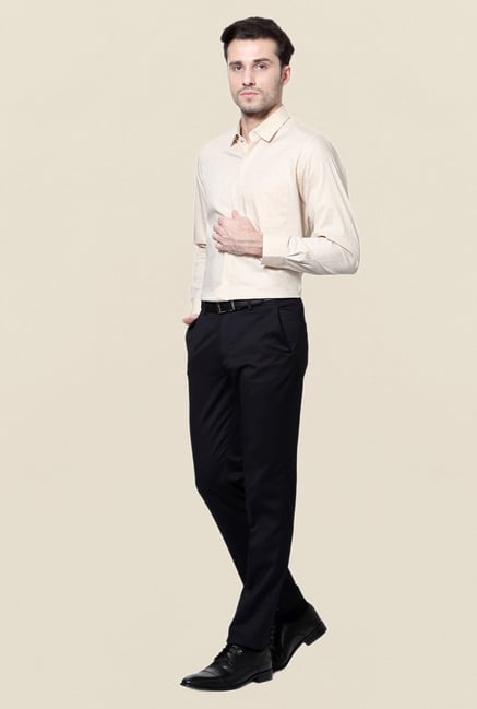 Peter England Beige Printed Slim Fit Formal Shirt Peter England Beige Printed Slim Fit Formal Shirt