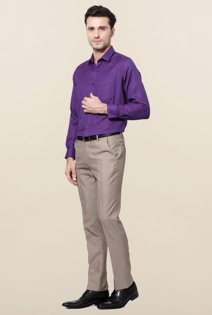 Peter England Purple Checks Slim Fit Shirt Peter England Purple Checks Slim Fit Shirt