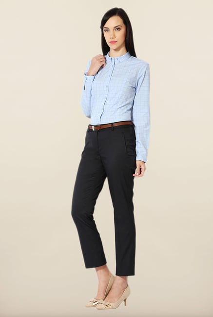 Allen Solly Black Striped Trouser Allen Solly Black Striped Trouser