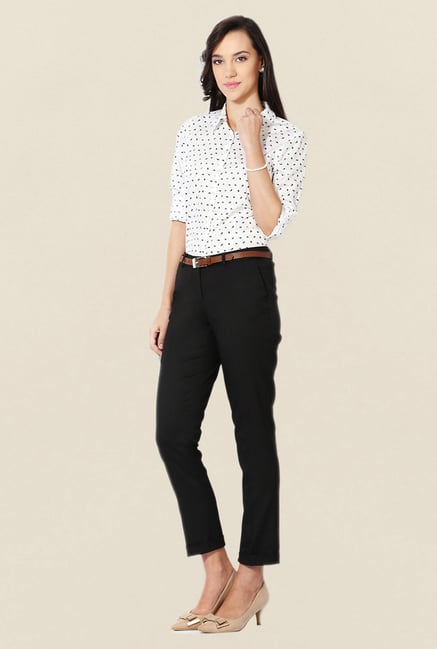 Allen Solly Black Solid Trouser Allen Solly Black Solid Trouser