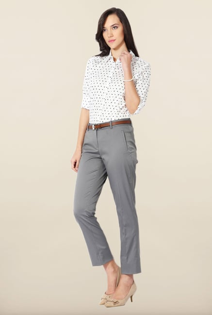 Allen Solly Grey Striped Trouser Allen Solly Grey Striped Trouser