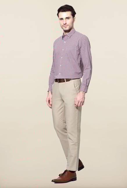 Peter England Orange Slim Fit Formal Shirt Peter England Orange Slim Fit Formal Shirt