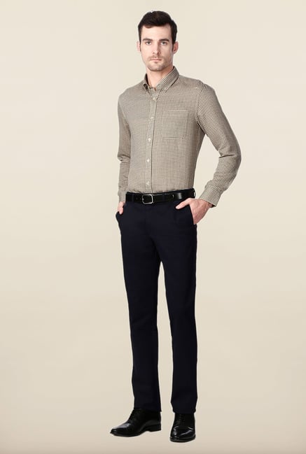 Peter England Brown Printed Formal Shirt Peter England Brown Printed Formal Shirt