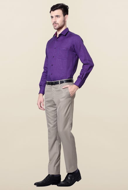 Peter England Purple Slim Fit Formal Shirt Peter England Purple Slim Fit Formal Shirt
