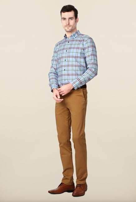 Peter England Blue Cotton Formal Shirt Peter England Blue Cotton Formal Shirt