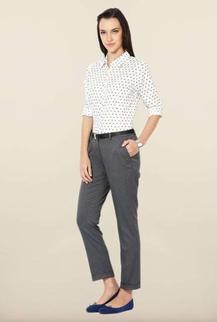 Allen Solly Grey Solid Pants Allen Solly Grey Solid Pants