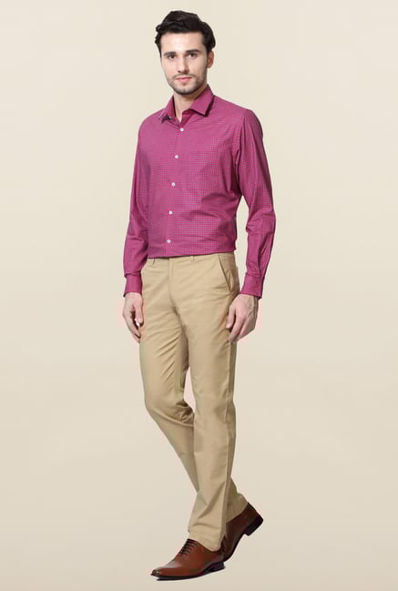 Peter England Khaki Cotton Slim Fit Trouser Peter England Khaki Cotton Slim Fit Trouser