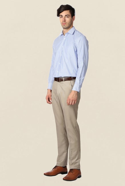 Peter England Blue Striped Slim Fit Formal Shirt Peter England Blue Striped Slim Fit Formal Shirt