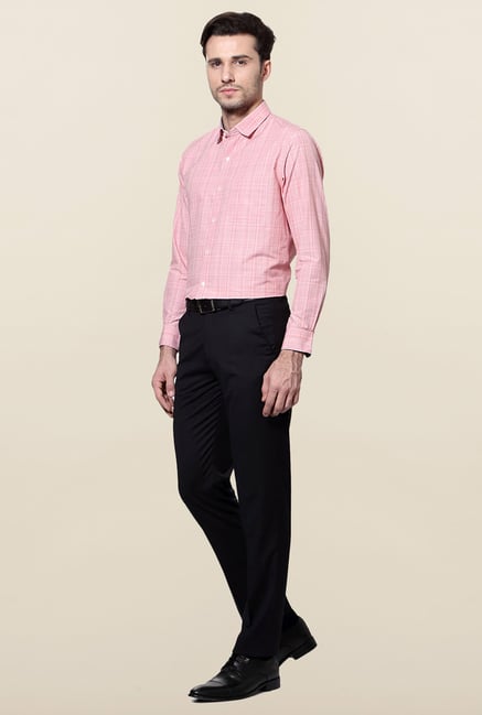Peter England Pink Checks Slim Fit Formal Shirt Peter England Pink Checks Slim Fit Formal Shirt