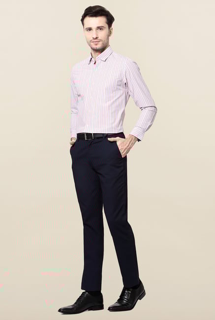 Peter England Pink & Blue striped Formal Shirt Peter England Pink & Blue striped Formal Shirt