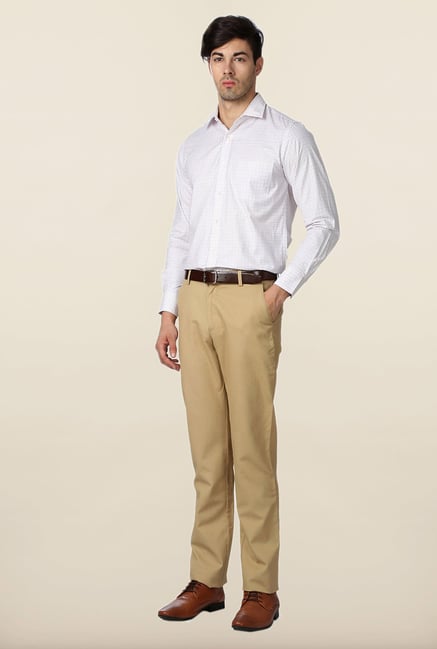 Peter England White Checks Slim Fit Shirt Peter England White Checks Slim Fit Shirt