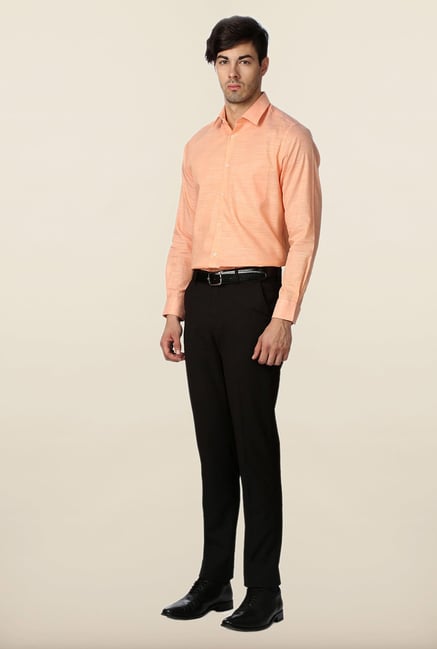 Peter England Peach Slim Fit Formal Shirt Peter England Peach Slim Fit Formal Shirt