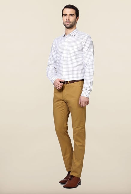 Allen Solly White Checks Cotton Formal Shirt Allen Solly White Checks Cotton Formal Shirt
