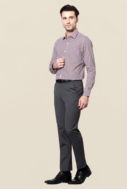 Peter England Maroon Slim Fit Shirt Peter England Maroon Slim Fit Shirt