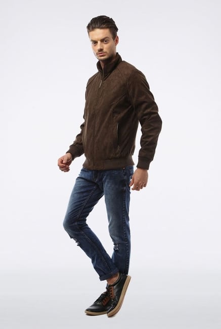 Allen Solly Brown Solid Casual Jacket Allen Solly Brown Solid Casual Jacket