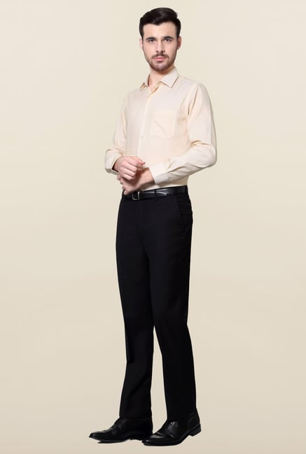 Peter England Beige Striped Formal Shirt Peter England Beige Striped Formal Shirt