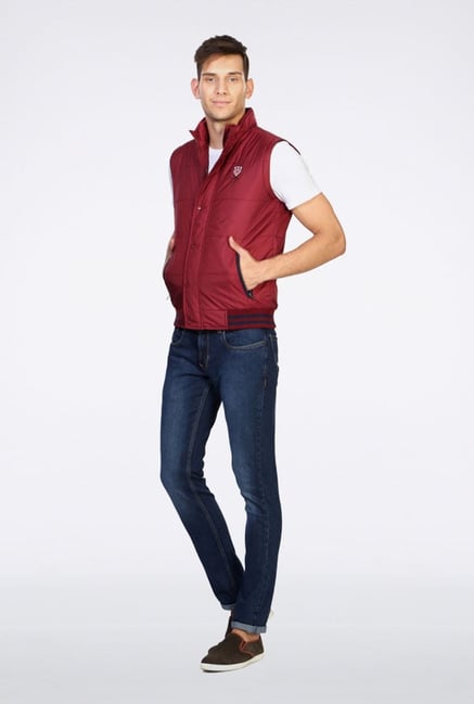 Peter England Maroon Casual Jacket Peter England Maroon Casual Jacket