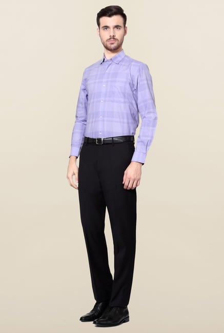 Peter England Purple Slim Fit Cotton Formal Shirt Peter England Purple Slim Fit Cotton Formal Shirt