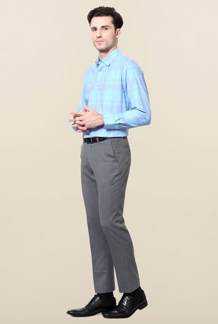 Peter England Blue Slim Fit Cotton Formal Shirt Peter England Blue Slim Fit Cotton Formal Shirt