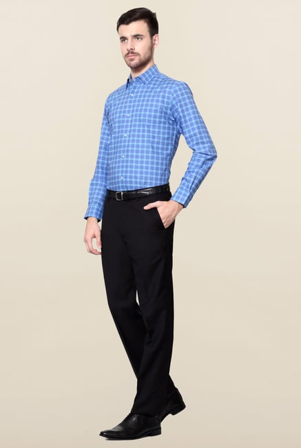 Peter England Blue Slim Fit Cotton Shirt Peter England Blue Slim Fit Cotton Shirt
