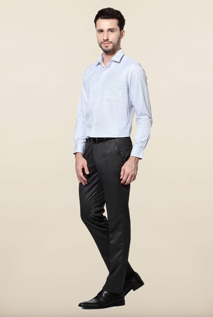 Peter England Blue Checks Full Sleeves Formal Shirt Peter England Blue Checks Full Sleeves Formal Shirt