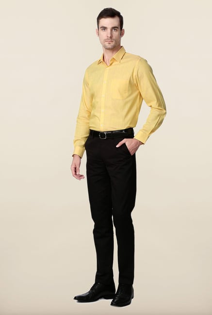 Peter England Yellow Cotton Formal Shirt Peter England Yellow Cotton Formal Shirt