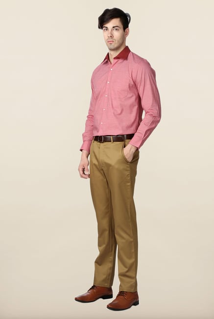 Peter England Pink Cotton Formal Shirt Peter England Pink Cotton Formal Shirt
