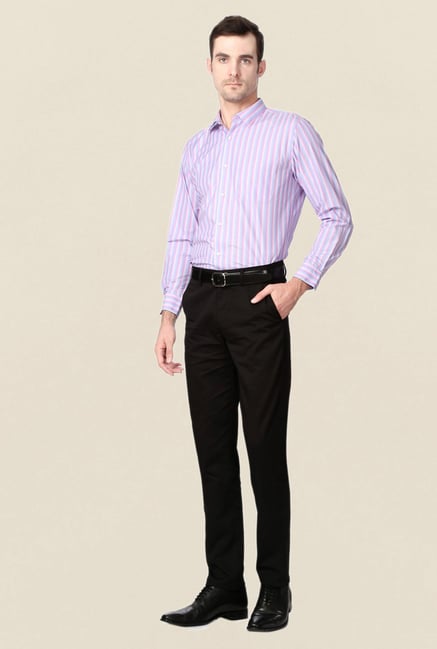 Peter England Purple Striped Slim Fit Shirt Peter England Purple Striped Slim Fit Shirt