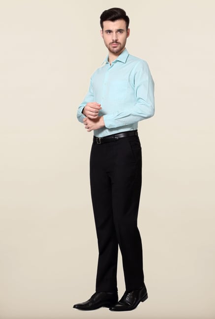 Peter England Blue Polka Dot Print Cotton Formal Shirt Peter England Blue Polka Dot Print Cotton Formal Shirt