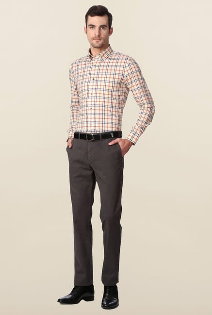 Peter England Beige Slim Fit Formal Shirt Peter England Beige Slim Fit Formal Shirt