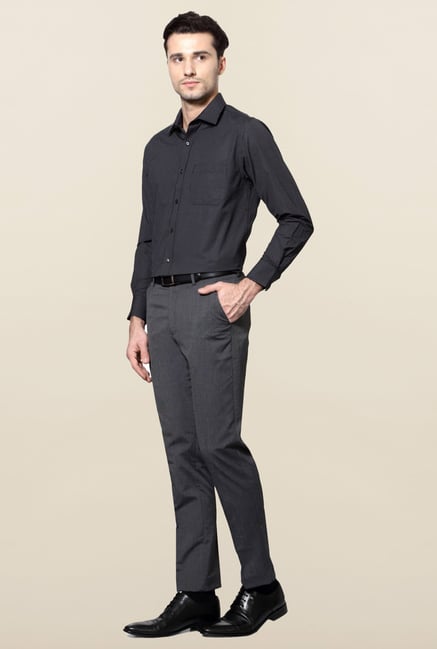 Peter England Black Striped Formal Shirt Peter England Black Striped Formal Shirt