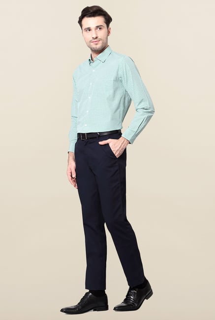 Peter England Green Slim Fit Formal Shirt Peter England Green Slim Fit Formal Shirt