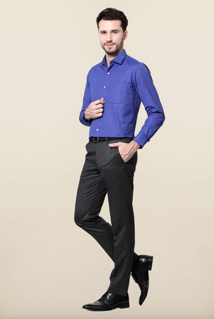 Peter England Blue Striped Formal Shirt Peter England Blue Striped Formal Shirt