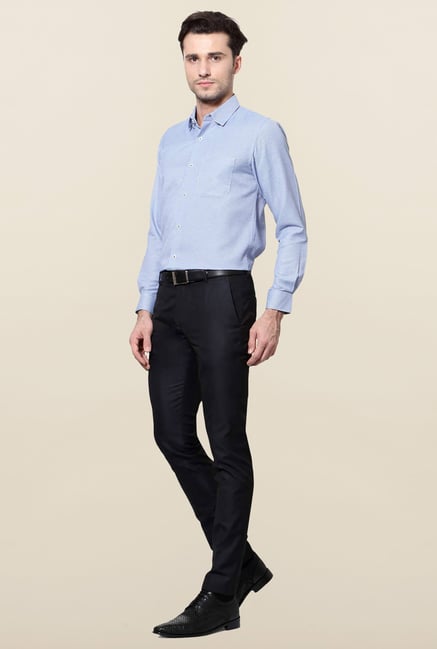 Peter England Blue Full Sleeves Printed Formal Shirt Peter England Blue Full Sleeves Printed Formal Shirt