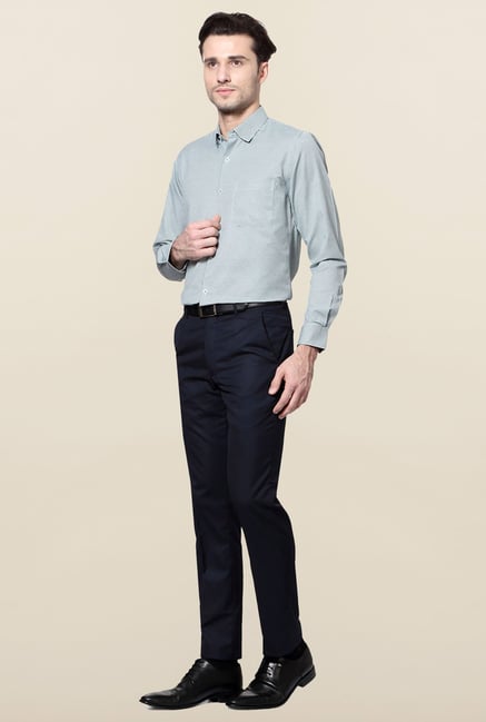 Peter England Green Checks Slim Fit Shirt Peter England Green Checks Slim Fit Shirt