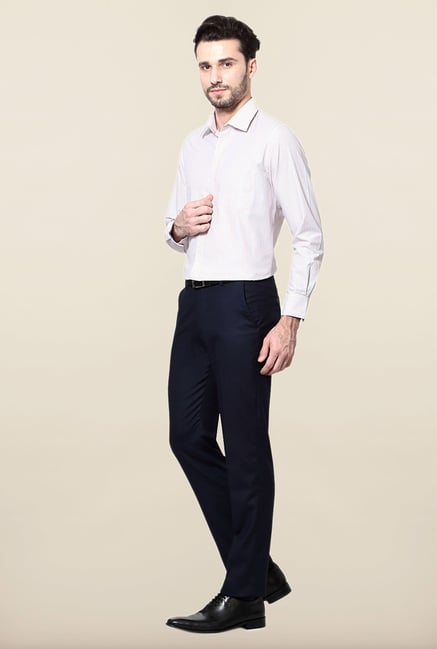 Peter England Red & Blue Striped Slim Fit Formal Shirt Peter England Red & Blue Striped Slim Fit Formal Shirt