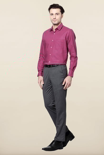 Peter England Maroon Checks Formal Shirt Peter England Maroon Checks Formal Shirt