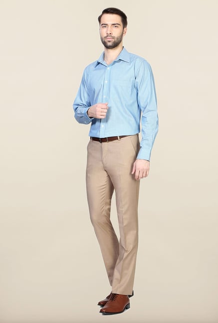 Allen Solly Blue Printed Regular Fit Shirt Allen Solly Blue Printed Regular Fit Shirt