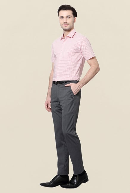Peter England Red & White Cotton Formal Shirt Peter England Red & White Cotton Formal Shirt