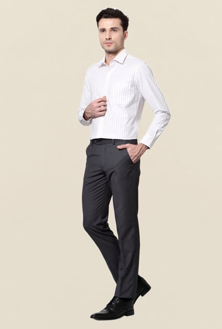 Peter England White Striped Full Sleeves Formal Shirt Peter England White Striped Full Sleeves Formal Shirt