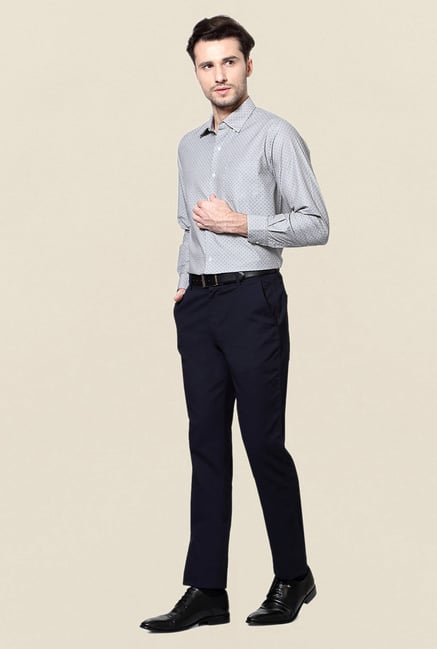 Peter England Grey Printed Formal Shirt Peter England Grey Printed Formal Shirt