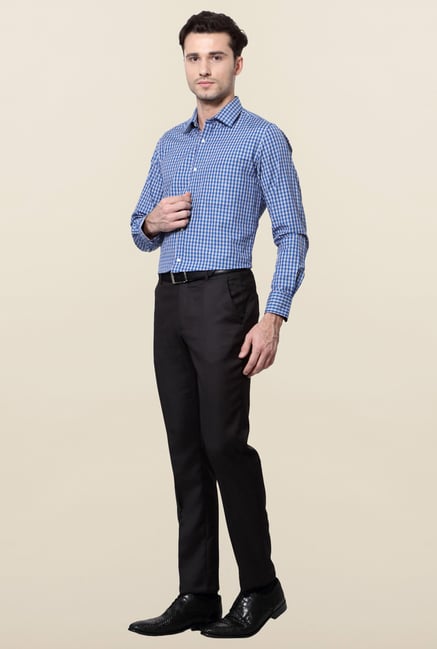 Peter England Royal Blue Checks Slim Fit Shirt Peter England Royal Blue Checks Slim Fit Shirt