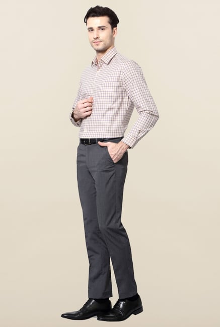 Peter England Beige Checks Formal Shirt Peter England Beige Checks Formal Shirt