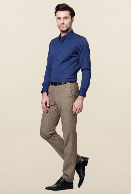 Peter England Navy Slim Fit Cotton Shirt Peter England Navy Slim Fit Cotton Shirt