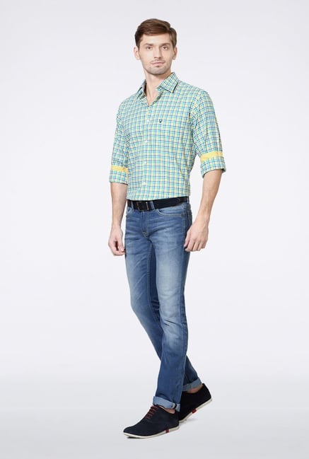Allen Solly Green Checks Slim fit Casual Shirt Allen Solly Green Checks Slim fit Casual Shirt