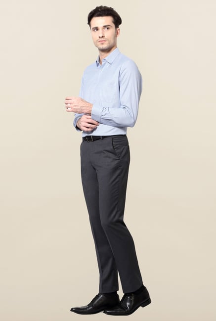 Peter England Blue Printed Slim Fit Formal Shirt Peter England Blue Printed Slim Fit Formal Shirt