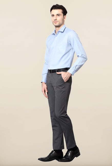 Peter England Blue Solid Full Sleeves Formal Shirt Peter England Blue Solid Full Sleeves Formal Shirt