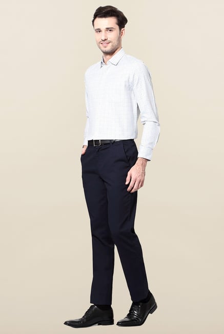 Peter England White Checks Slim Fit Formal Shirt Peter England White Checks Slim Fit Formal Shirt